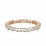 1.05 Ct Round Cut Shared Prong Diamond Eternity Band In Yellow Gold