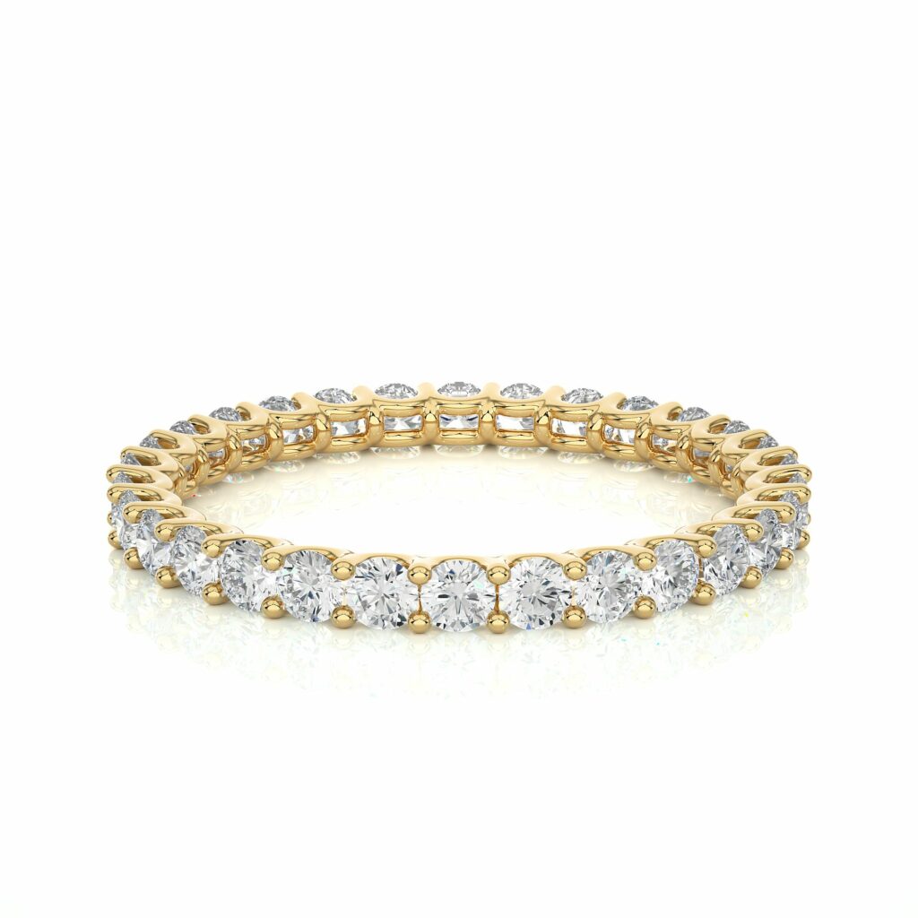 1.05 Ct Round Cut Shared Prong Diamond Eternity Band In Yellow Gold 18K Yellow Gold Natural Diamond