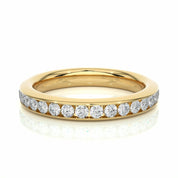 1 Ct Round Cut Channel Set Diamond Eternity Wedding Band In Yellow Gold Yellow