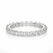 1.10 Ct Round Bar Setting Diamond Eternity Wedding Band In Rose Gold White