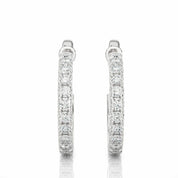 0.80 Carat Prong Setting J-Hoop Diamond Earrings In Yellow Gold 950 Platinum Natural Diamond
