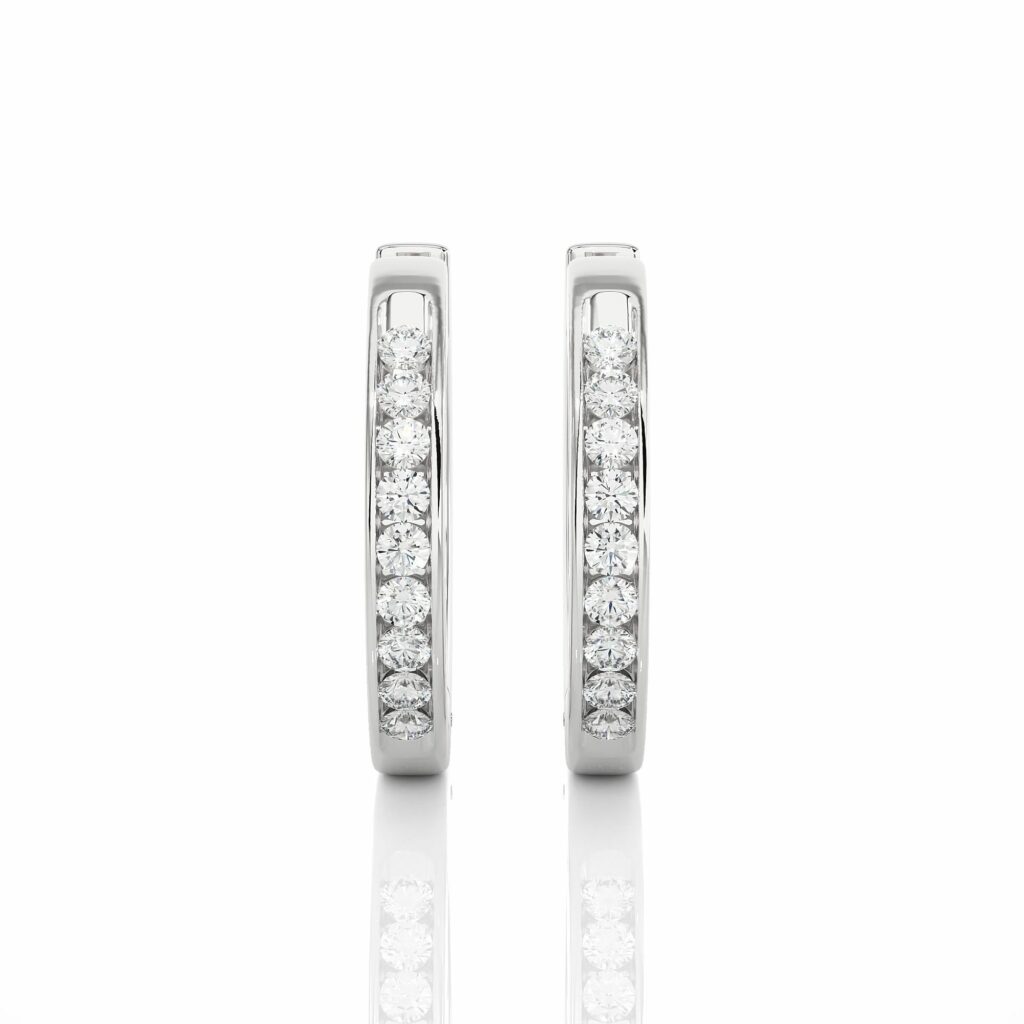 0.52 Ct Round Cut Bezel Setting Diamond Earrings In Yellow Gold 950 Platinum Natural Diamond