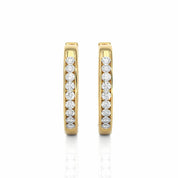 0.52 Ct Round Cut Bezel Setting Diamond Earrings In Yellow Gold 18K Yellow Gold Natural Diamond