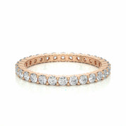 0.90 Ct Round Cut Prong Set Diamond Eternity Wedding Band In Yellow Gold Rose