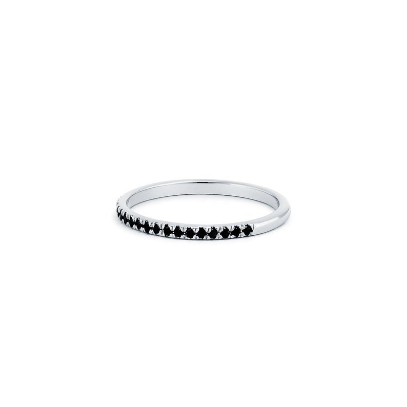 0.49 Ct Round Cut Black Diamond Eternity Band Black Diamond Wedding Rings