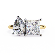 3.71 Ct Lab Created Diamond Rings Toi Et Moi Double Stone Rings Lab Diamond