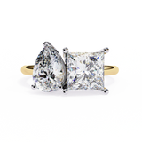 3.71 Ct Lab Created Diamond Rings Toi Et Moi Double Stone Rings