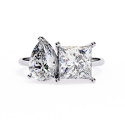 3.71 Ct Lab Created Diamond Rings Toi Et Moi Double Stone Rings Lab Diamond