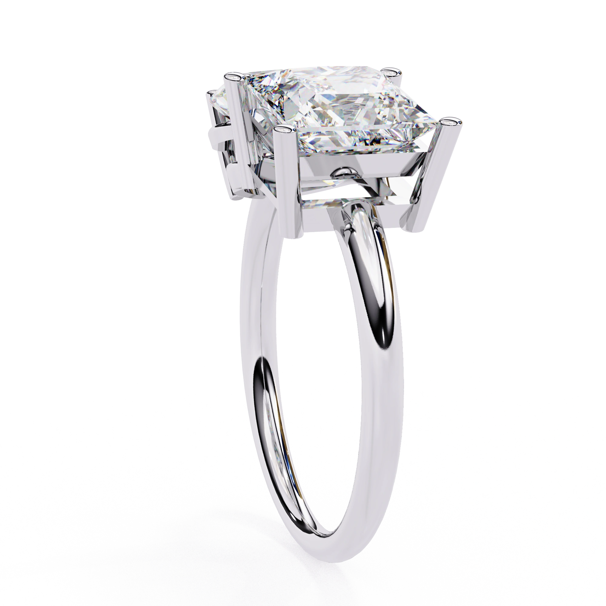 3.71 Ct Lab Created Diamond Rings Toi Et Moi Double Stone Rings