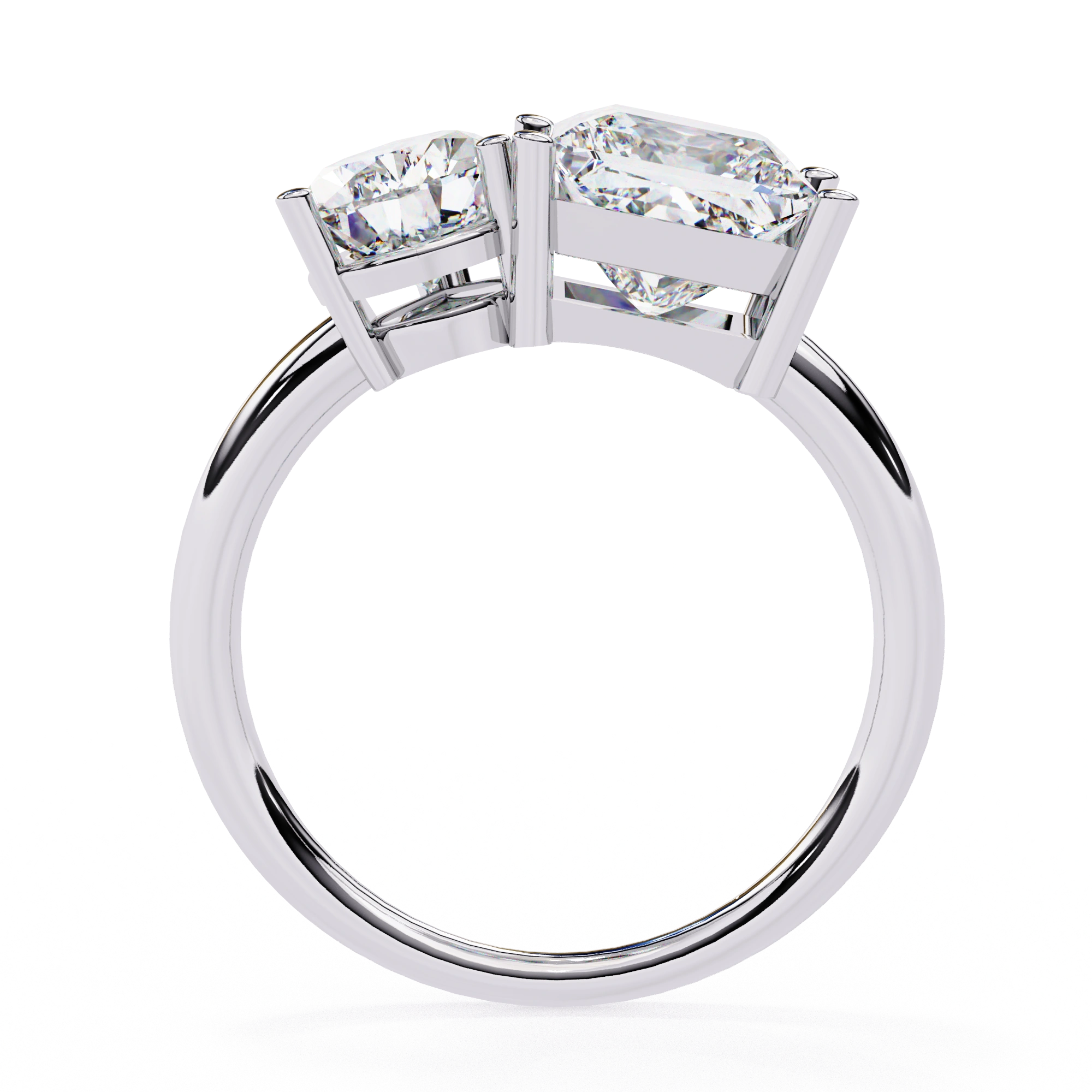 3.71 Ct Lab Created Diamond Rings Toi Et Moi Double Stone Rings