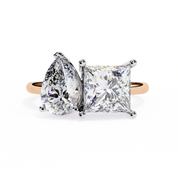 3.71 Ct Lab Created Diamond Rings Toi Et Moi Double Stone Rings Lab Diamond