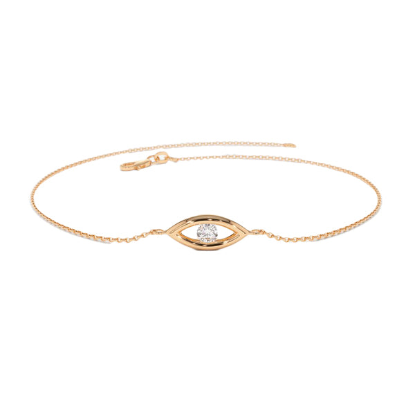 0.84 Carat Round Cut Solitaire Eye Catch Diamond Bracelet 18K Rose Gold Natural Diamond