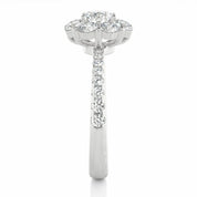Round Lab Made Diamond Floral Halo Engagement Ring