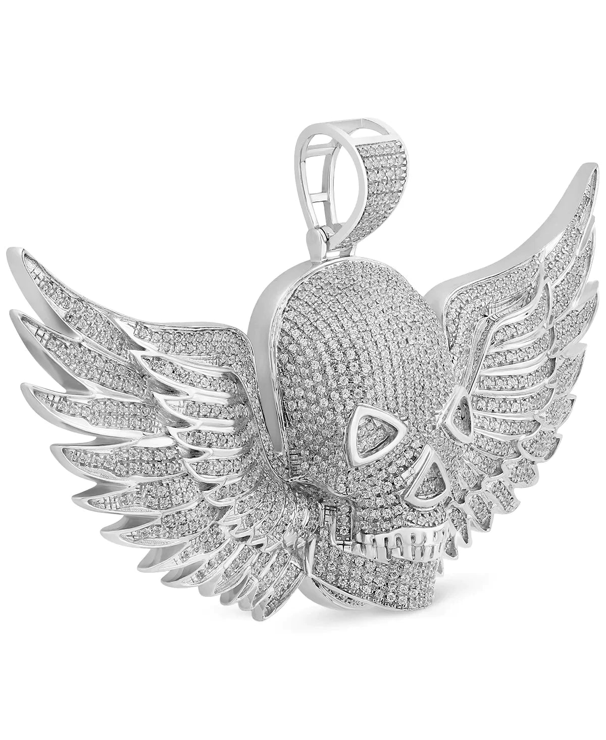 3.20 Ct Round Cut Flying Skull Lab Diamond Pendant