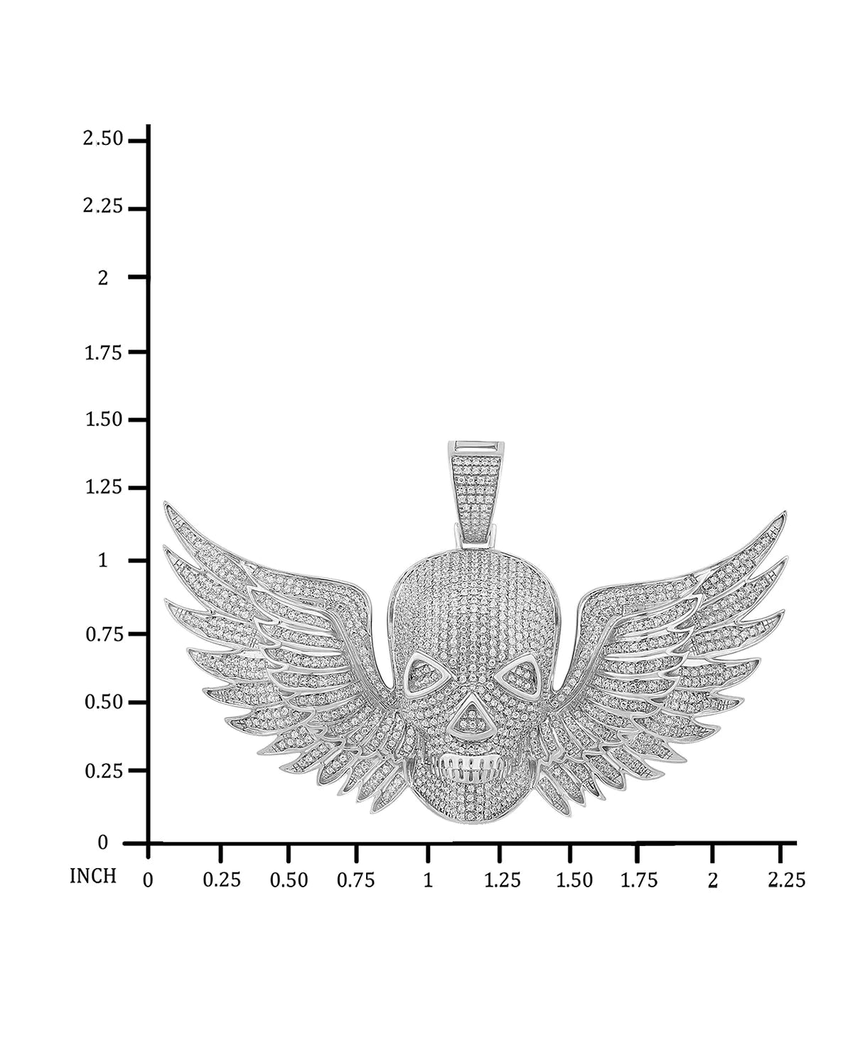 3.20 Ct Round Cut Flying Skull Lab Diamond Pendant