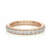 1.05 Carat Round Cut French Setting Diamond Eternity Band In White Gold Rose Eternity Wedding Rings