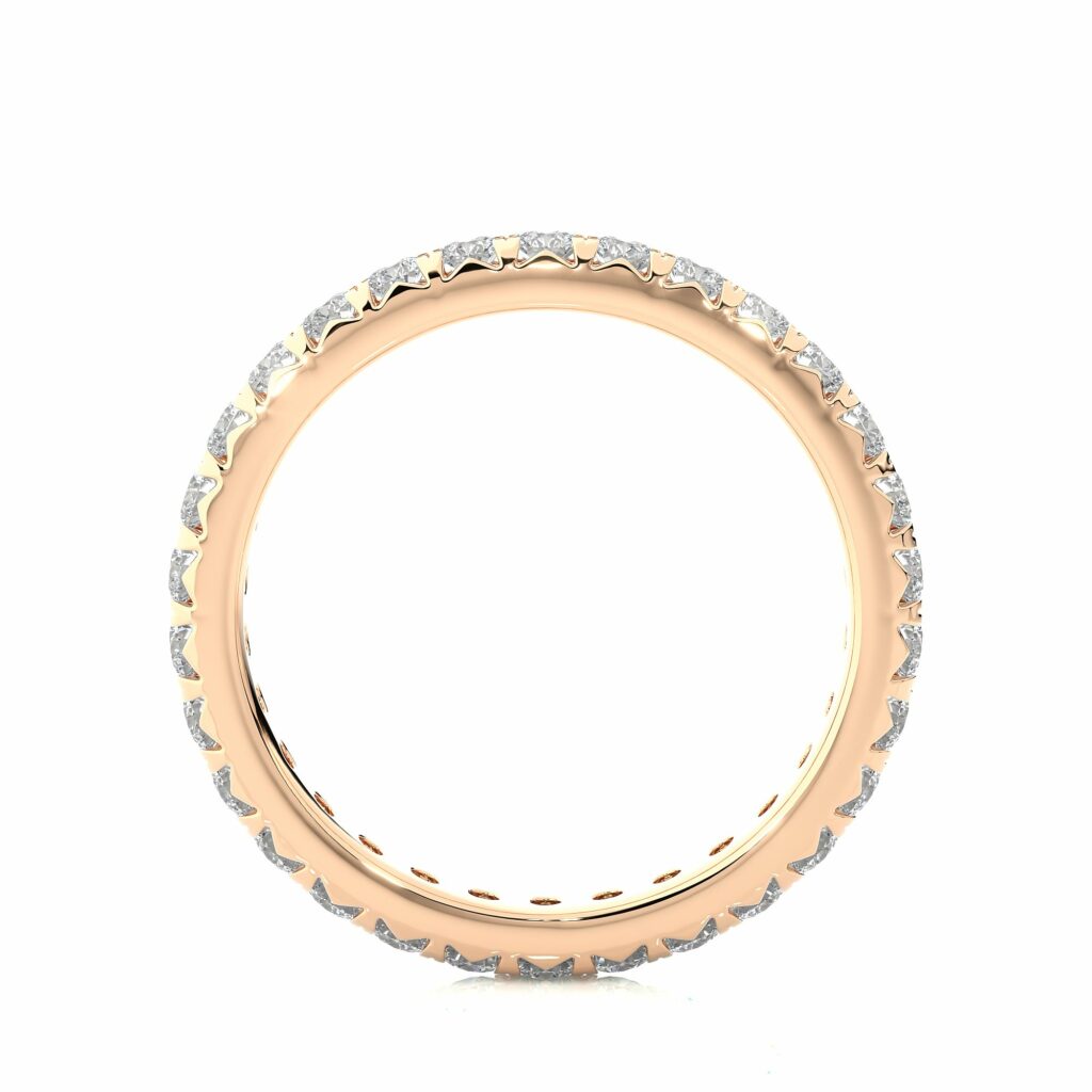 1.05 Carat Round Cut French Setting Diamond Eternity Band In Rose Gold