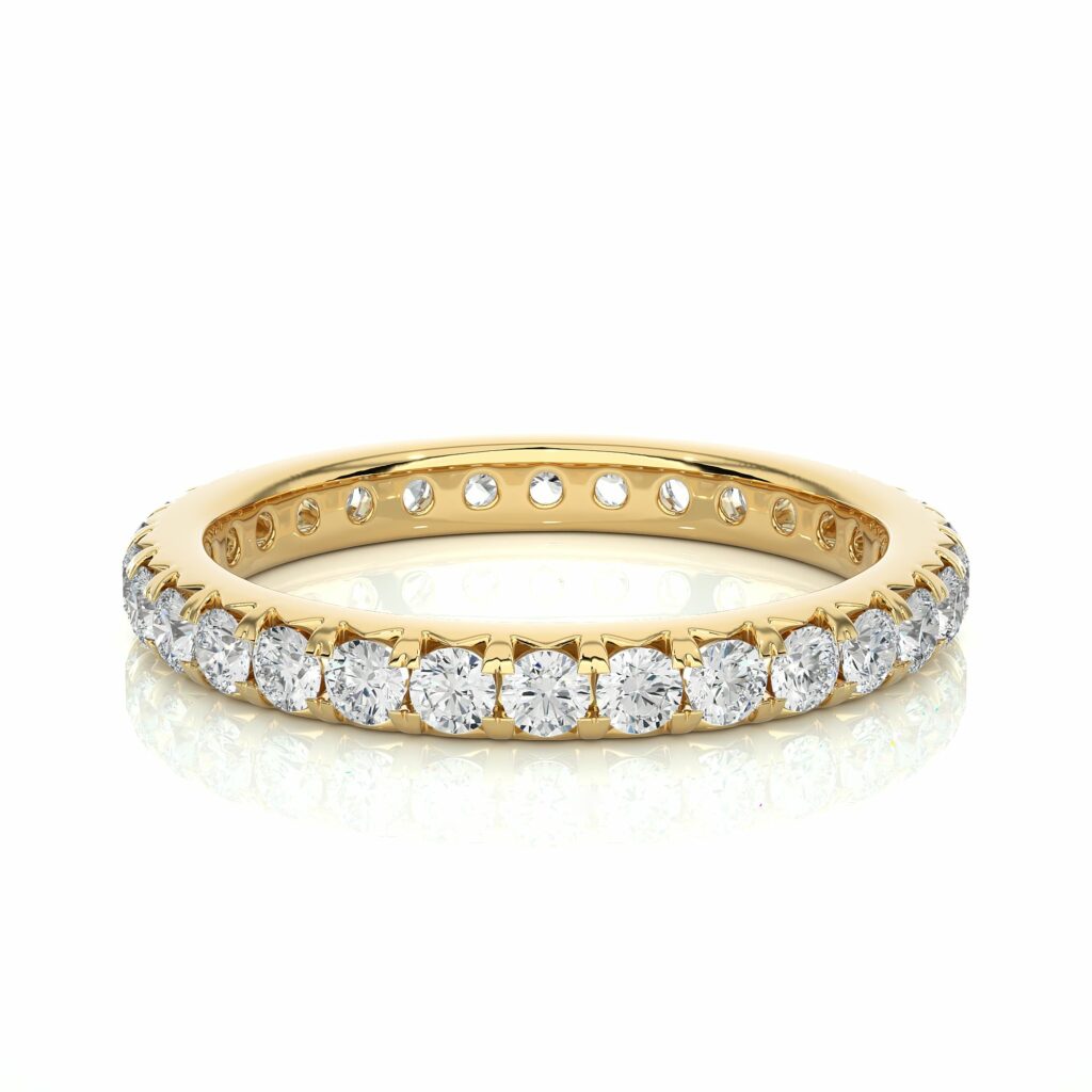 1.05 Carat Round Cut French Setting Diamond Eternity Band In White Gold Yellow Eternity Wedding Rings