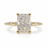 2.50 Ct Radiant cut diamond ring with marquise side stones