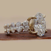 14.75 Carat oval-cut diamond eternity ring four prong claw setting