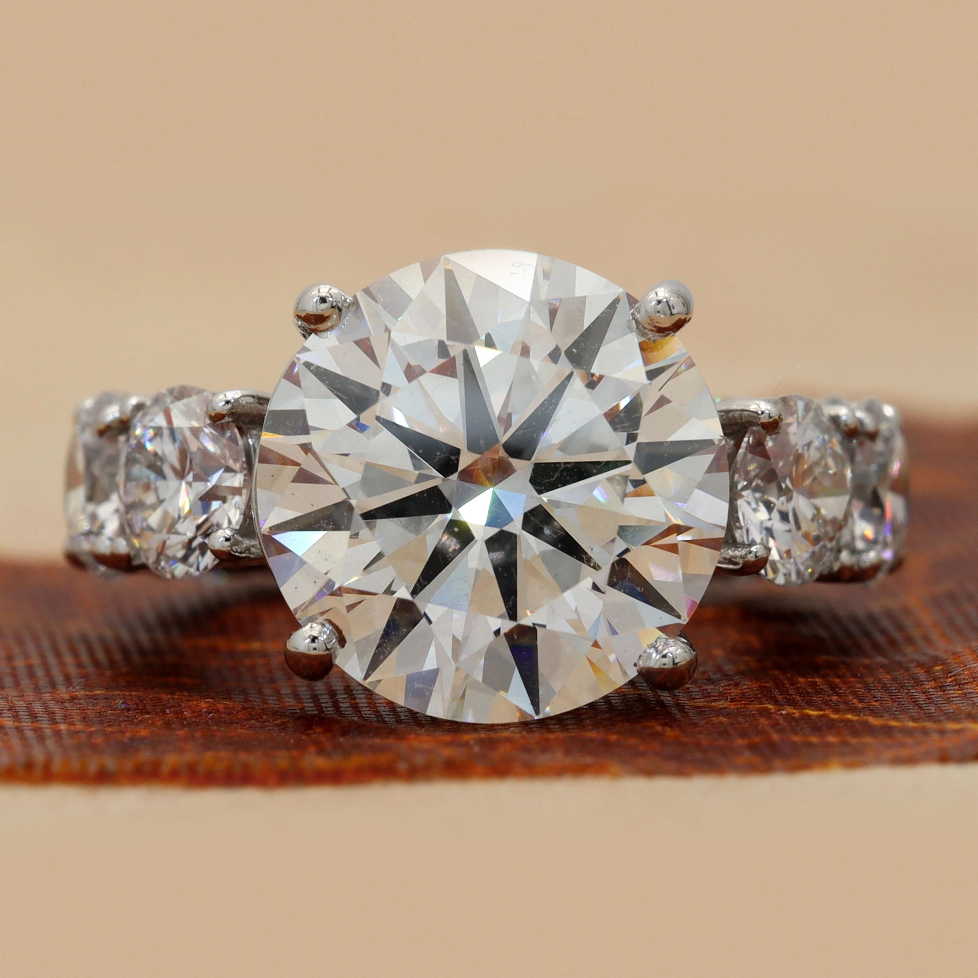 13 Carat Round Cut Diamond Eternity Band With U Prong Setting 18K White Gold