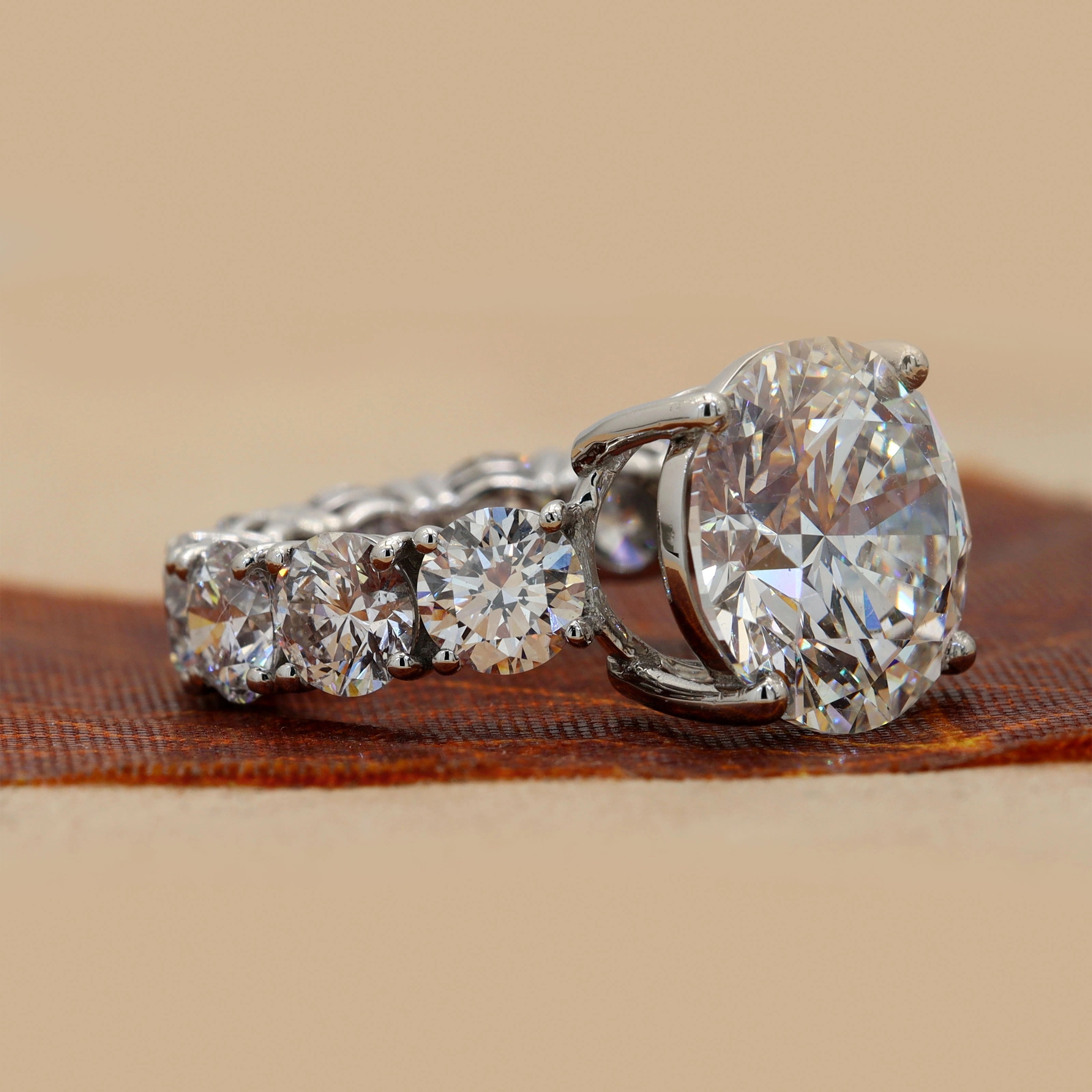 13 Carat Round Cut Diamond Eternity Band With U Prong Setting
