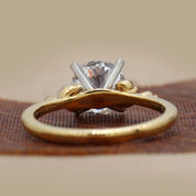 Back view Of 1.35 Ct Round Diamond Cluster Engagement Ring