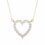 0.50 Ct Round Cut Prong Setting Diamond Heart Shaped Pendant In Rose Gold Rose