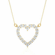 0.50 Ct Round Cut Prong Setting Diamond Heart Shaped Pendant In Rose Gold Yellow