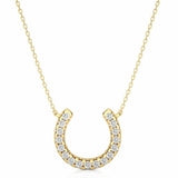0.50 Ct Round Cut Channel Setting Horseshoe Diamond Necklace