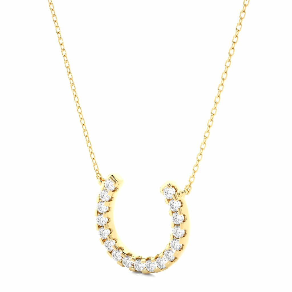 0.50 Ct Round Cut Channel Setting Horseshoe Diamond Necklace