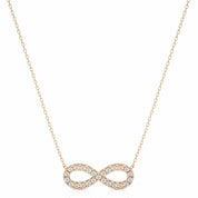 0.40 Ct Round Shaped Prong Set Lab Diamond Infinity Pendant In White Gold Rose