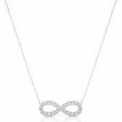 0.40 Ct Round Shaped Prong Set Lab Diamond Infinity Pendant In White Gold White