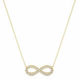 0.50 Ct Round Cut Bar Setting Infinity Diamond Necklace In Yellow Gold