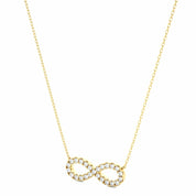 0.50 Ct Round Cut Bar Setting Infinity Diamond Necklace In Yellow Gold
