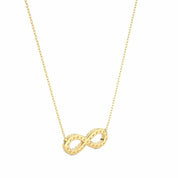 0.50 Ct Round Cut Bar Setting Infinity Diamond Necklace In Yellow Gold