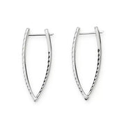 0.70 Ct Round Cut Black & White Diamond Hoop Earrings Fine Jewelry for Women