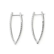 0.70 Ct Round Cut Black & White Diamond Hoop Earrings Fine Jewelry for Women