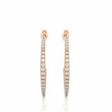 0.48 Ct Channel Setting J Hoop Diamond Earrings In White Gold For Women's