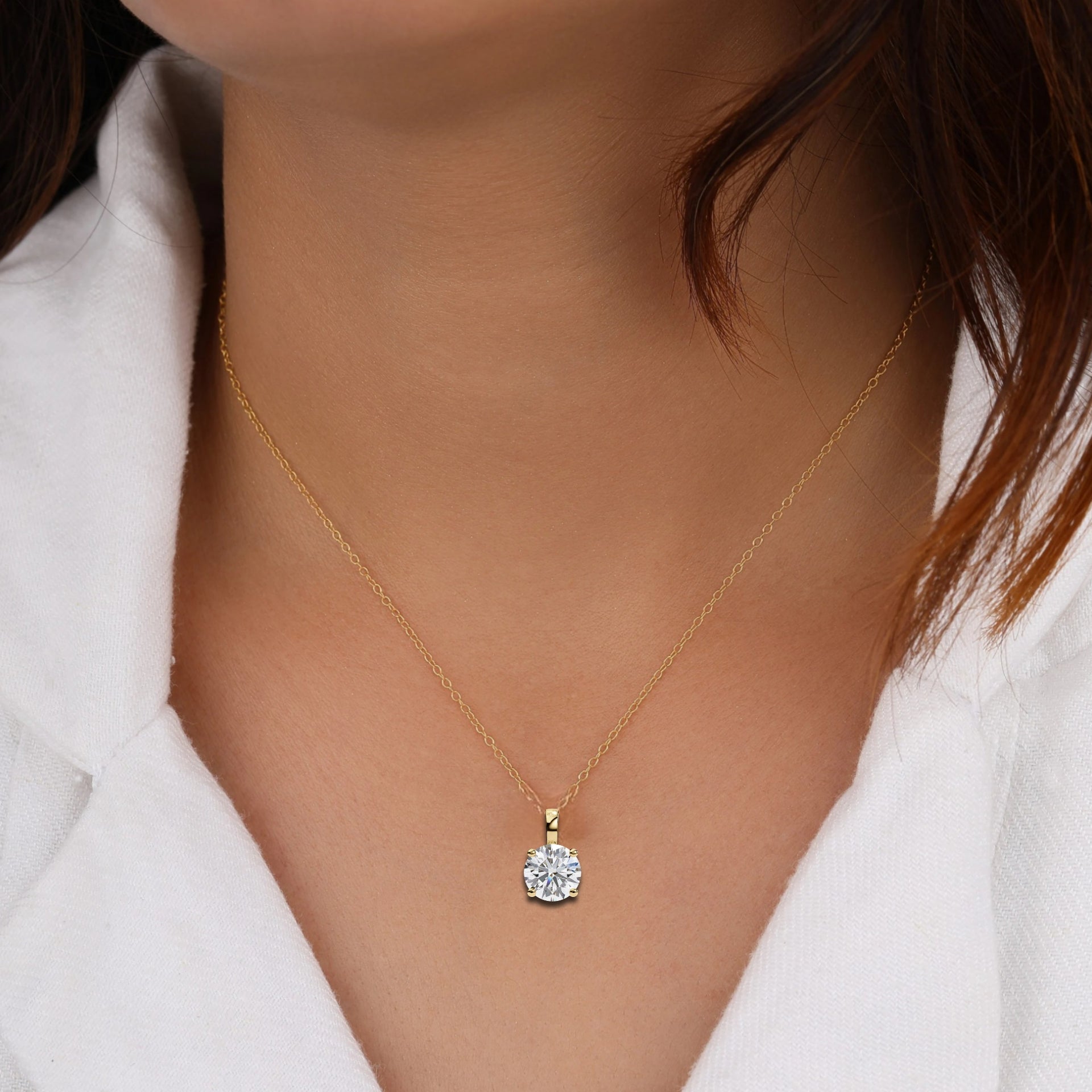 2 Ct. Round Lab Grown Diamond Pendant 14K White Gold