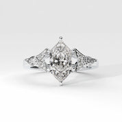 Front View Of 1.88 Ct Dutch Marquise Lab Diamond Vintage Ring