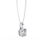 3 Ct Large Round Lab Diamond Solitaire Pendant Yellow Gold