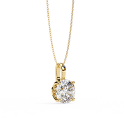 3 Ct Large Round Lab Diamond Solitaire Pendant Yellow Gold 18K Yellow Gold