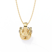 3 Ct Large Round Lab Diamond Solitaire Pendant Yellow Gold