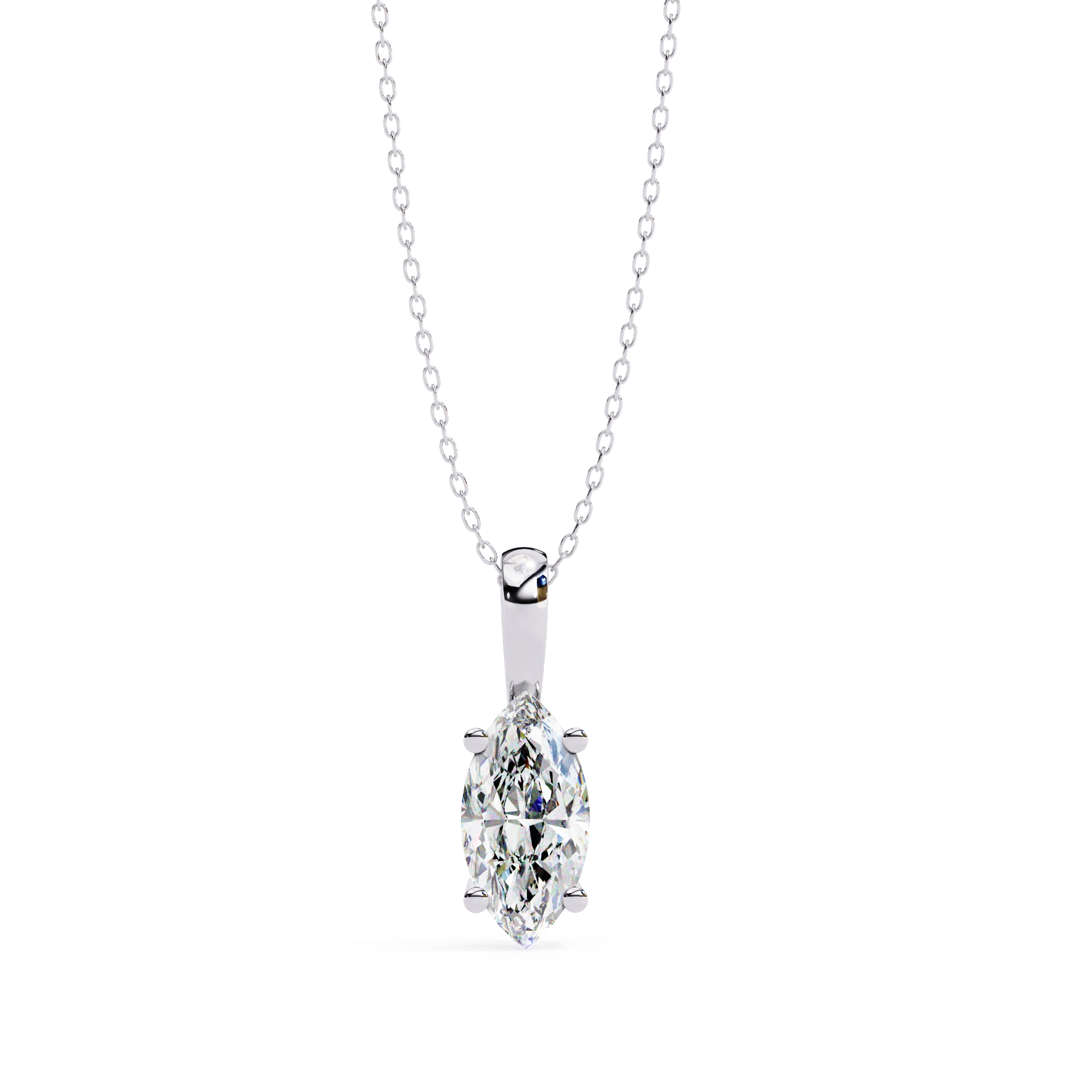 1 Ct Marquise Cut Diamond Solitaire Pendant in Yellow Gold 950 Platinum Natural Diamond