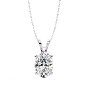 4.1 Ct Oval Lab Diamond Solitaire Pendant Double Bail Yellow Gold Lab Dimond