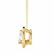 0.27 Ct Pear Shaped Halo Lab Diamond Pendant In Yellow Gold