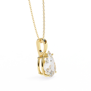 2.61 Ct Pear Shaped Diamond Solitaire Pendant in Yellow Gold