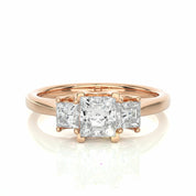 1 Ct Princess Cut Three Stone Ring Diamond Ring In Rose Gold Rose