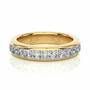 1.05 Ct Princess Cut Channel Set Diamond Eternity Wedding Band 18K Yellow Gold Natural Diamond